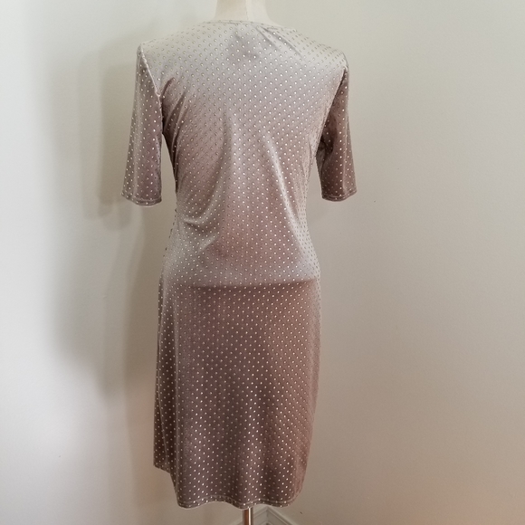 Joseph Ribkoff Studded Velour Side Cinched Dress Size 10 - Picture 7 of 16
